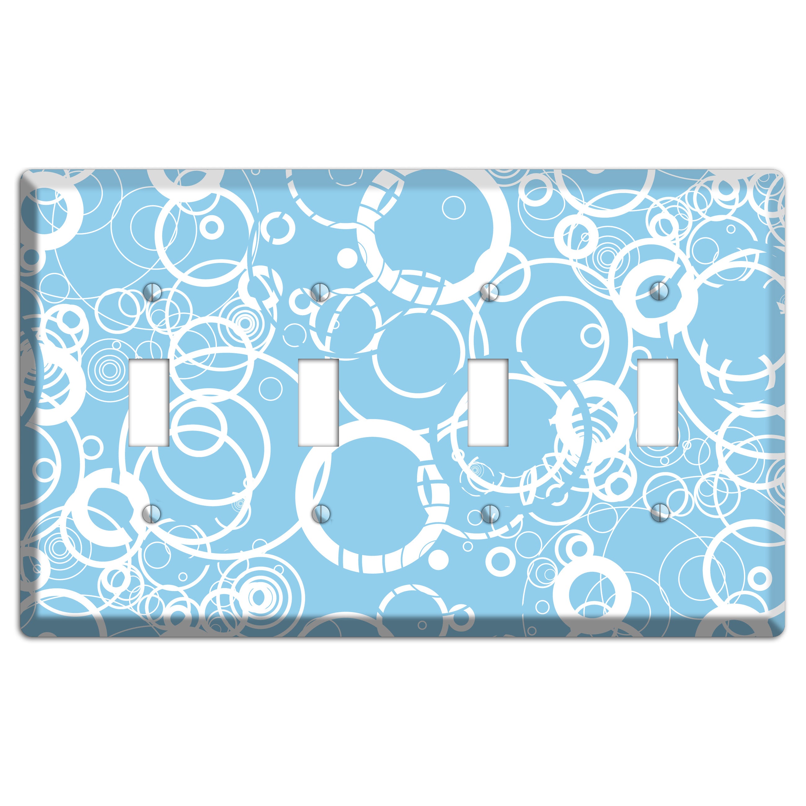 Light Blue Circles 4 Toggle Wallplate