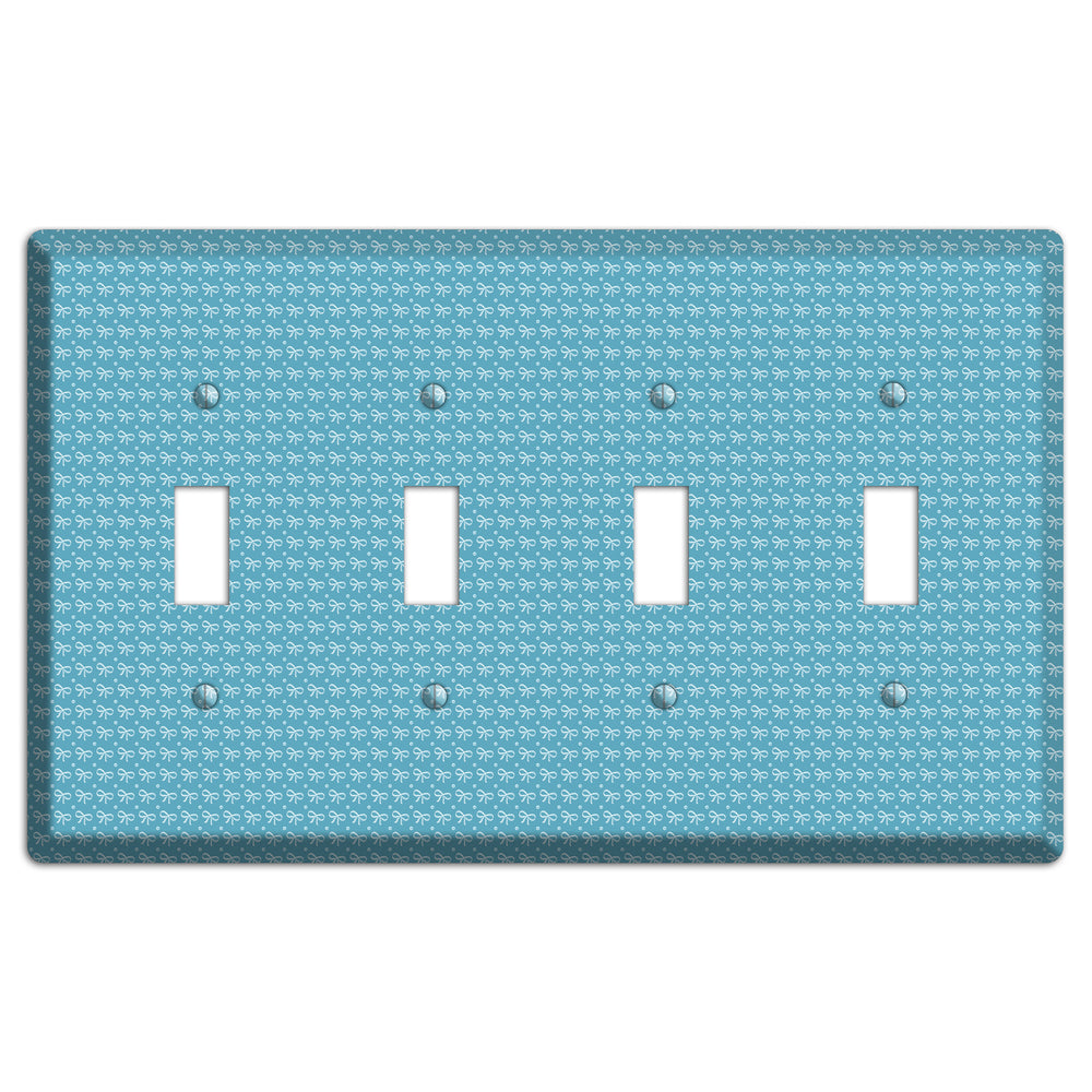 Turquoise Bows 4 Toggle Wallplate