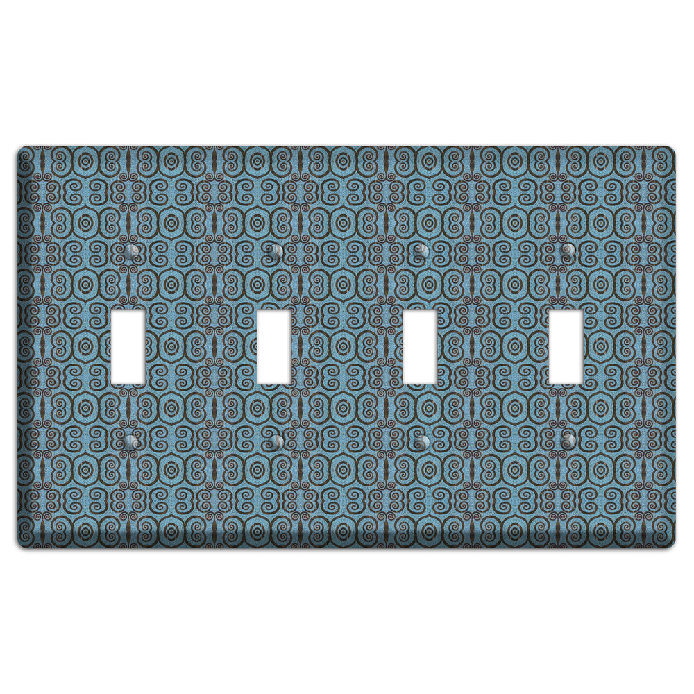 Blue Tapestry 4 Toggle Wallplate