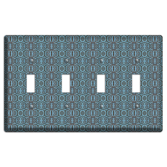Blue Tapestry 4 Toggle Wallplate