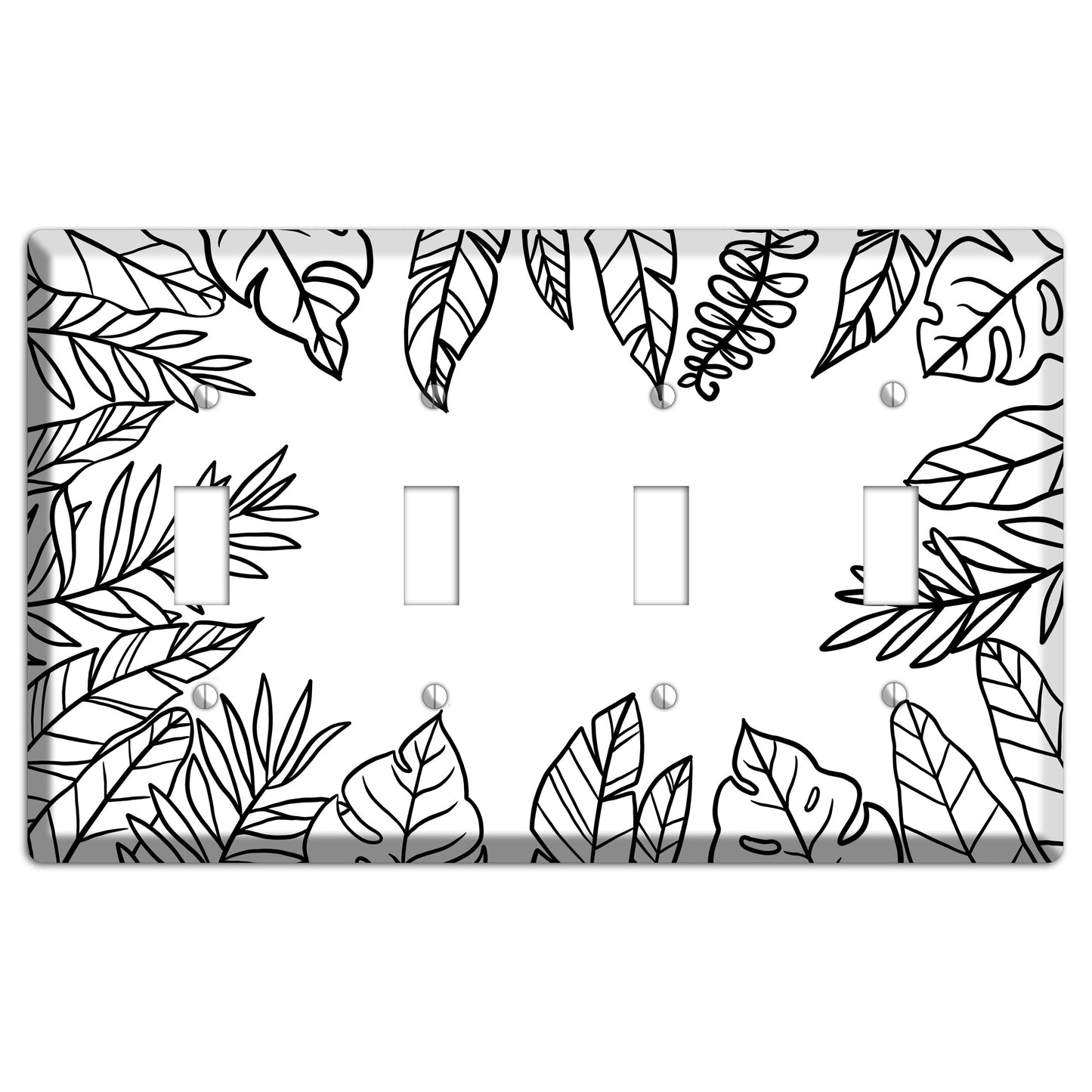 Hand-Drawn Leaves 5 4 Toggle Wallplate