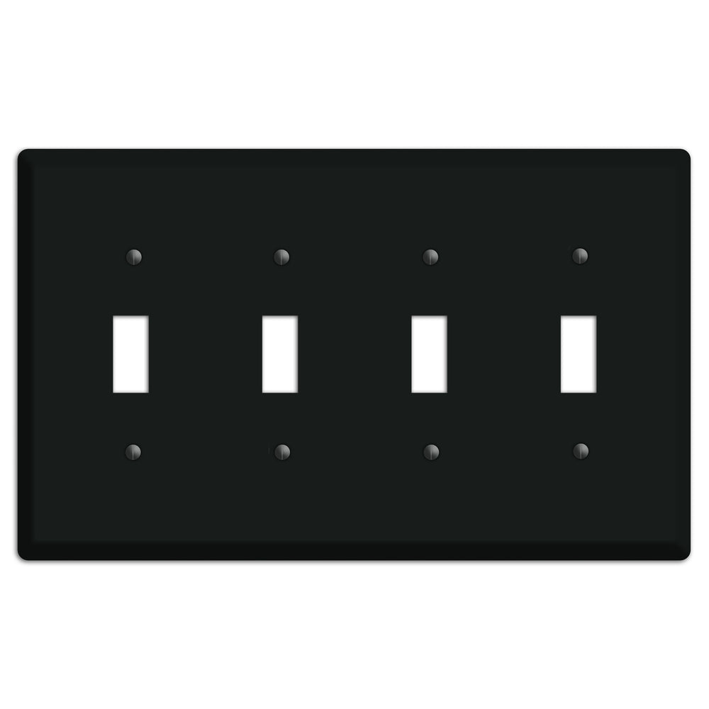 Baxter Matte Black Metal 4 Toggle Wallplate