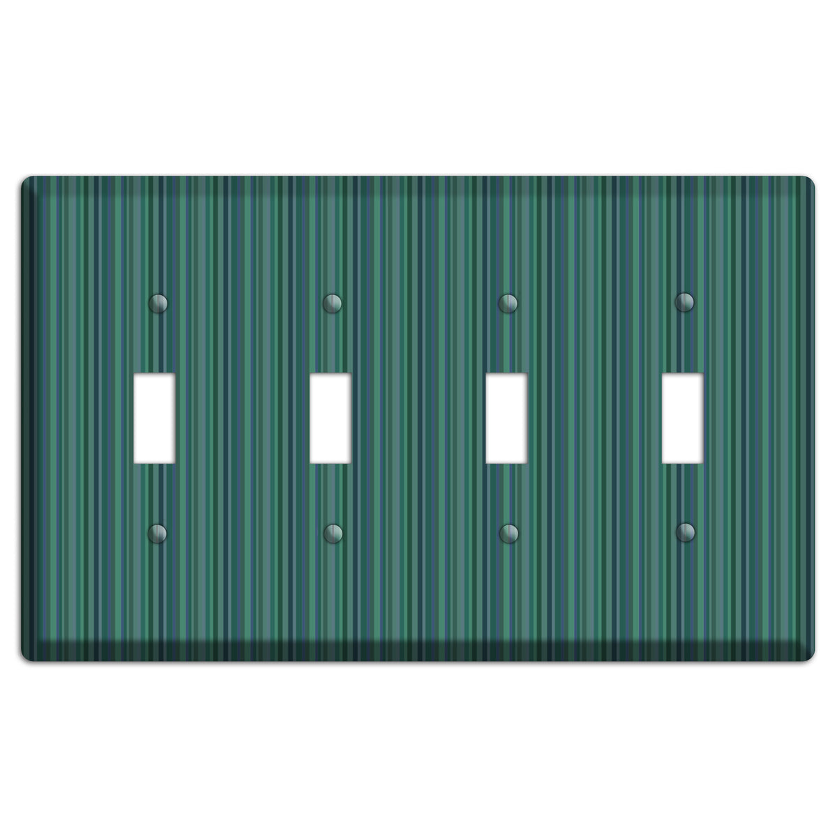 Multi Jade Vertical Stripes 4 Toggle Wallplate
