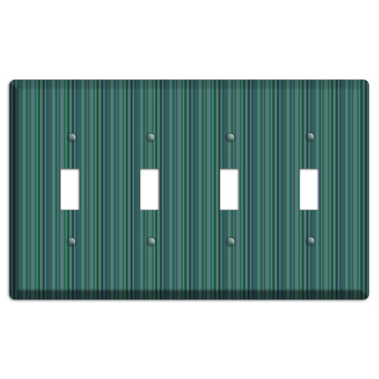 Multi Jade Vertical Stripes 4 Toggle Wallplate
