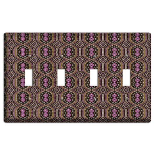 Pink and Brown Tapestry 4 Toggle Wallplate