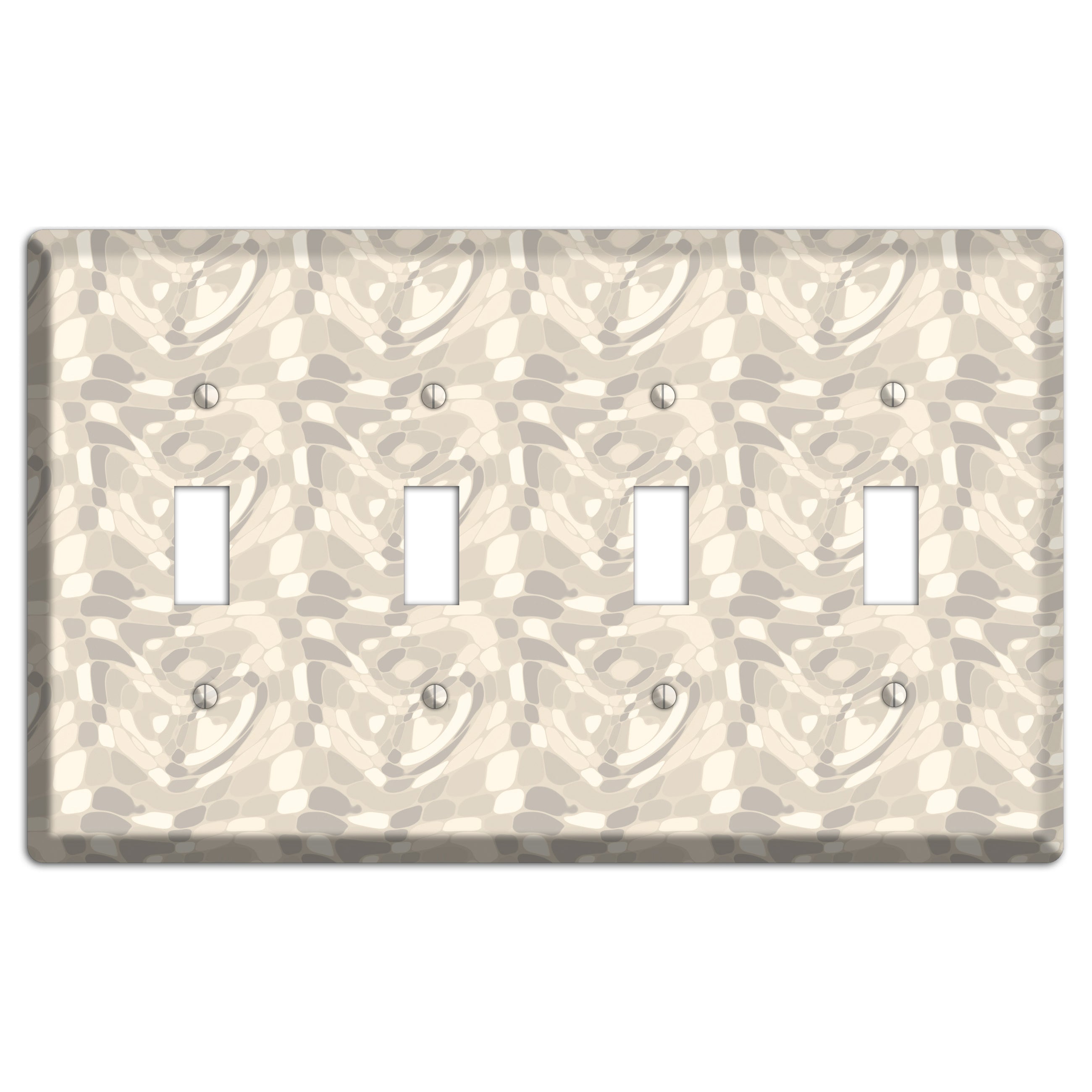 Beige Large Abstract 4 Toggle Wallplate
