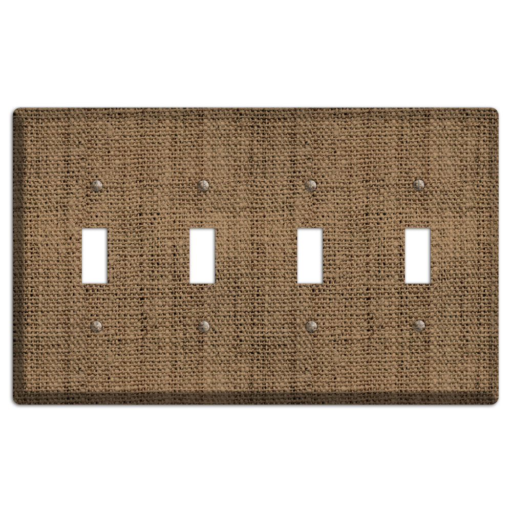 Shadow Burlap 4 Toggle Wallplate
