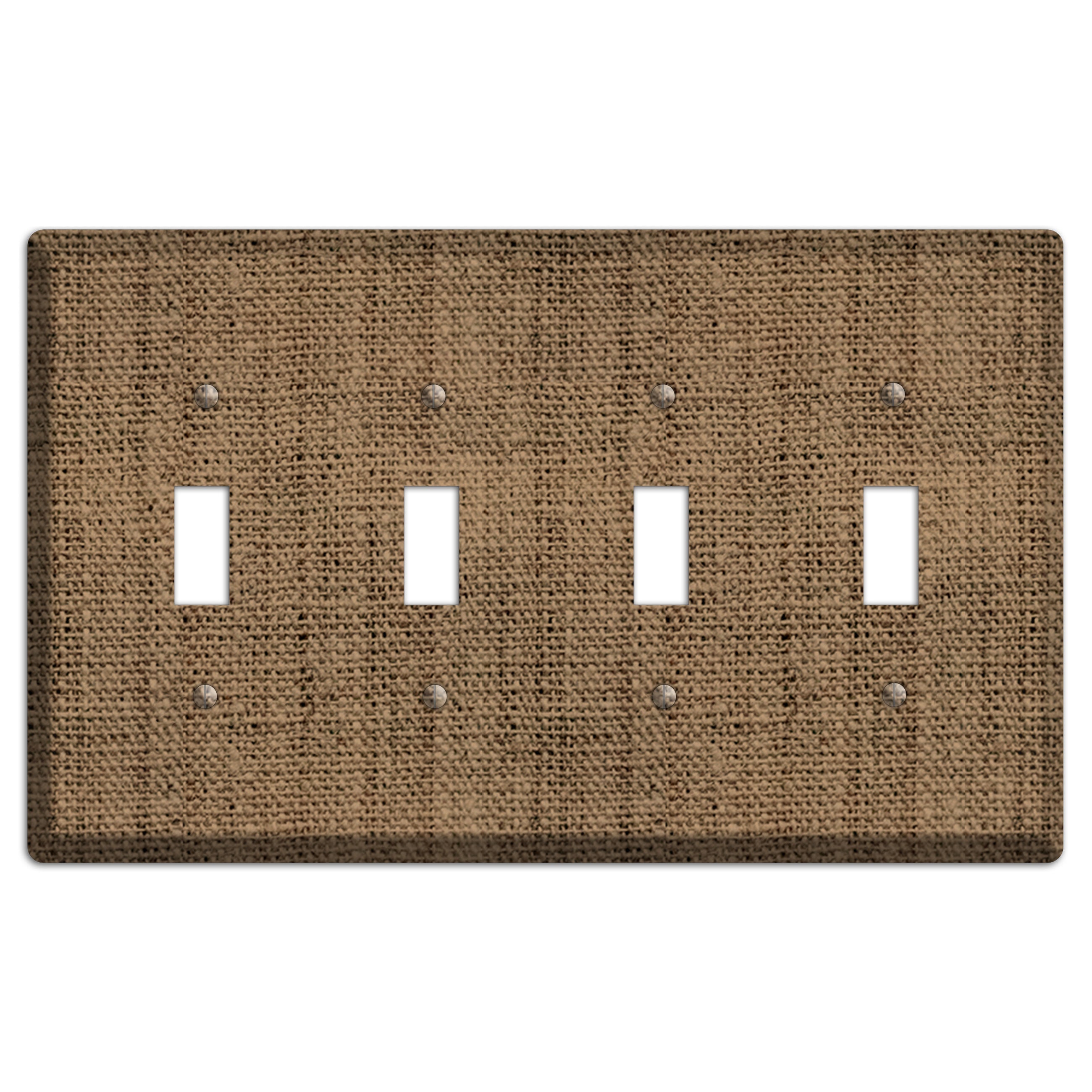 Shadow Burlap 4 Toggle Wallplate