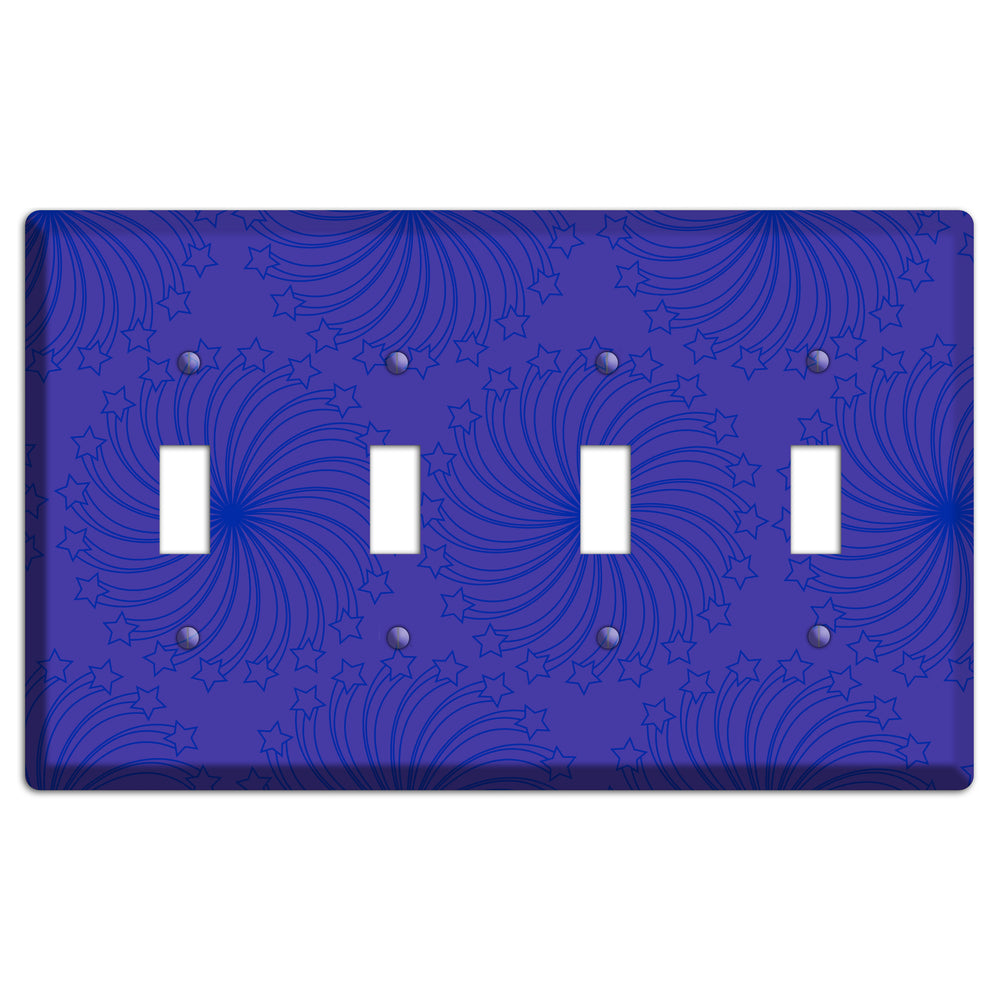 Multi Purple Star Swirl 4 Toggle Wallplate