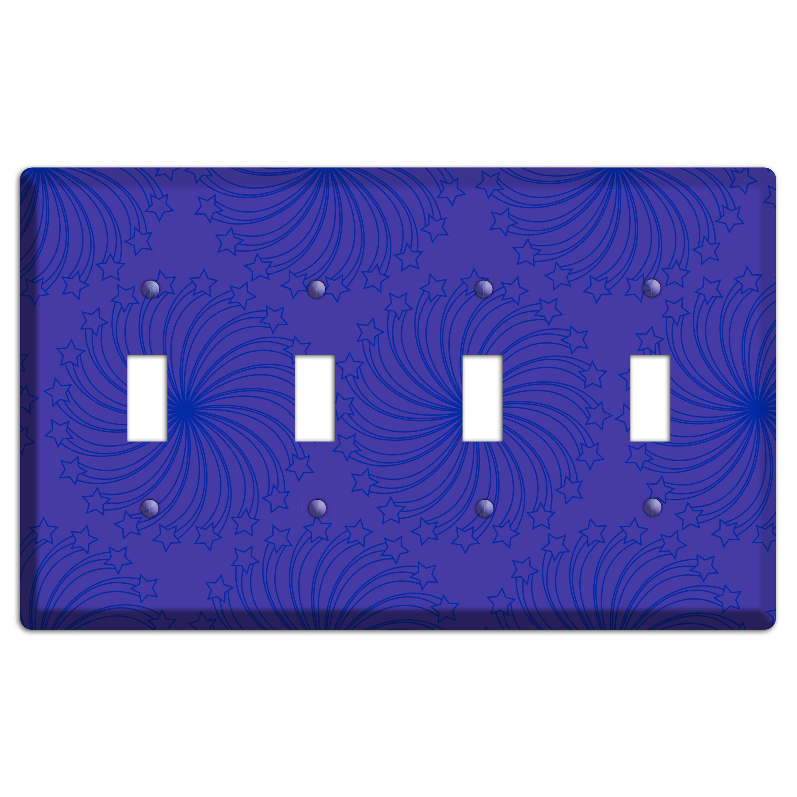 Multi Purple Star Swirl 4 Toggle Wallplate