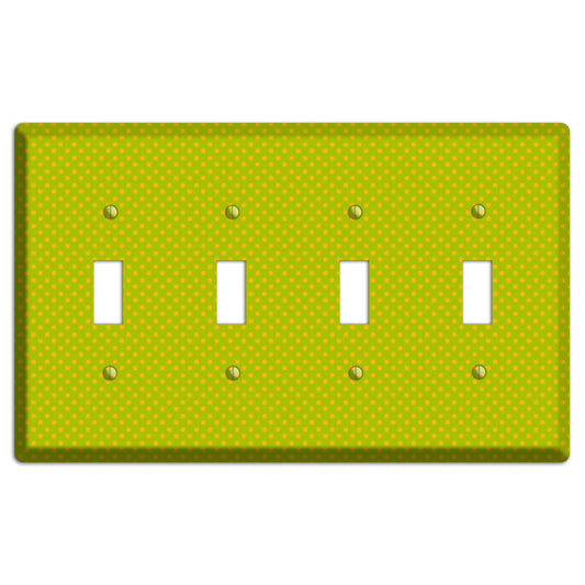 Multi Lime Tiny Polka Dots 4 Toggle Wallplate