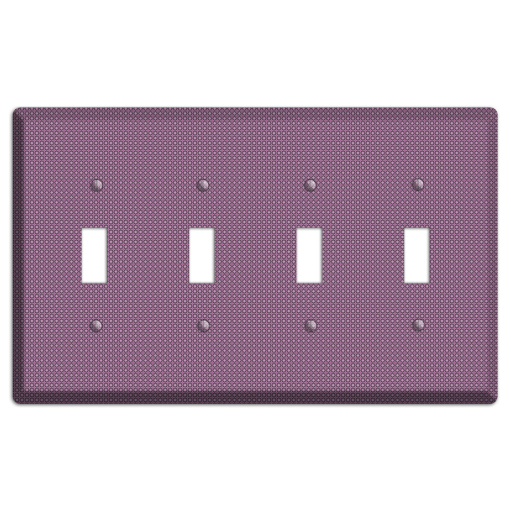 Multi Plum Tiled Tiny Foulard 4 Toggle Wallplate