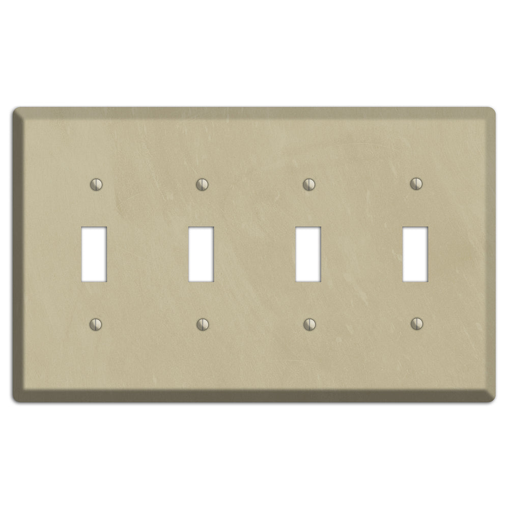 Chalk Beige 4 Toggle Wallplate