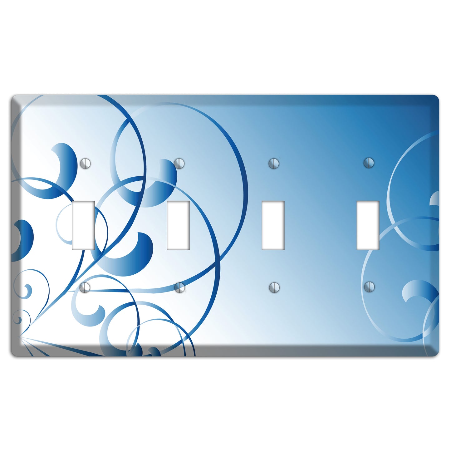 Blue Swoop 4 Toggle Wallplate