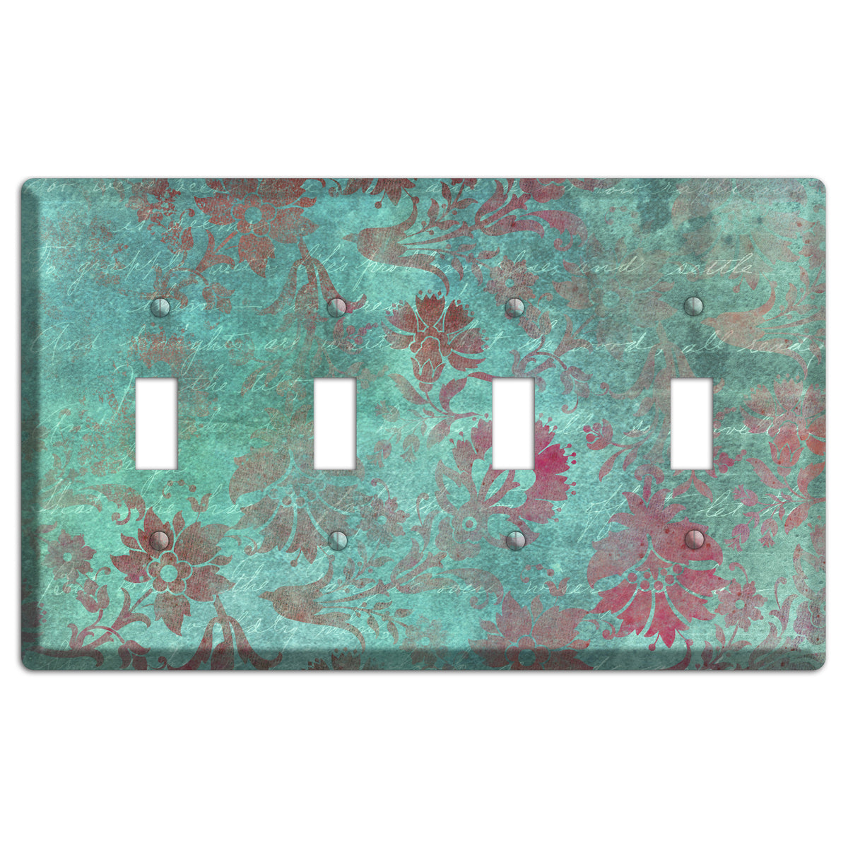 Sea Nymph Whimsical Damask 4 Toggle Wallplate