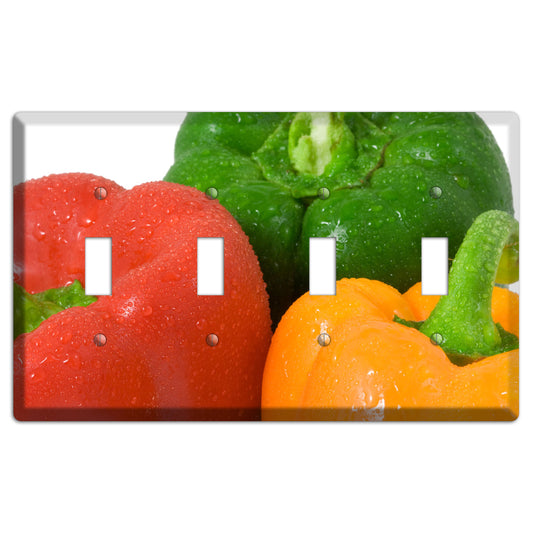 Peppers 4 Toggle Wallplate