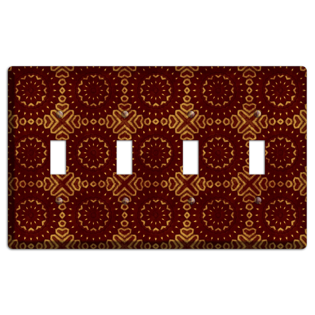 Maroon Grunge Suzani 3 4 Toggle Wallplate