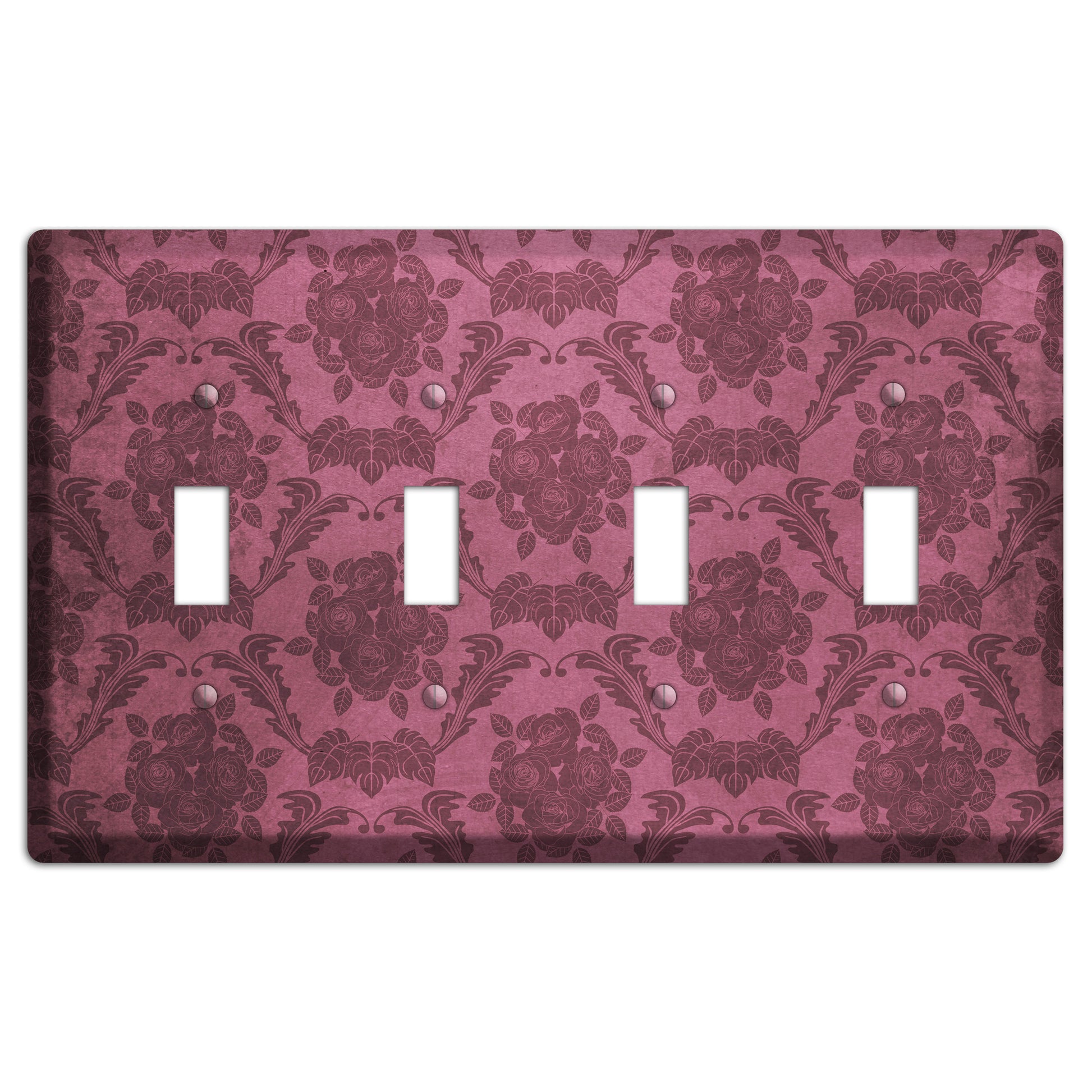 Turkish Rose Vintage Rose Damask 4 Toggle Wallplate