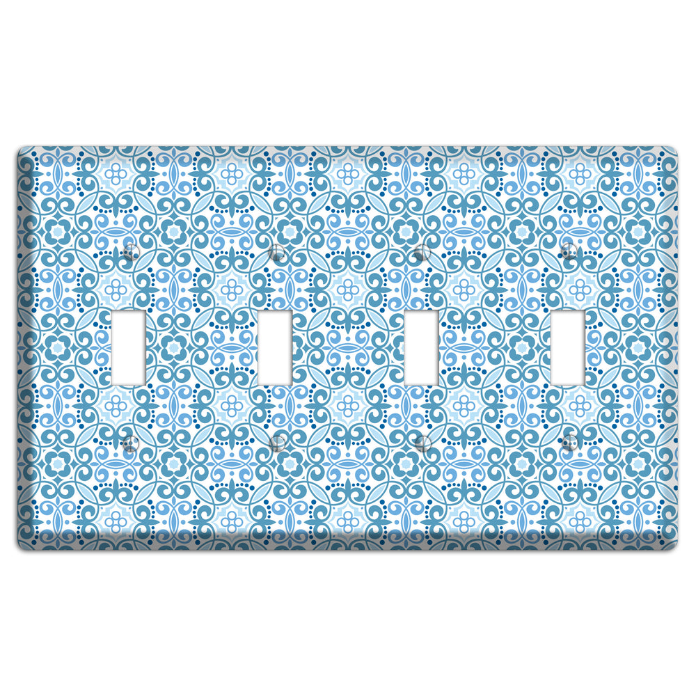 Multi Blue Foulard 4 Toggle Wallplate