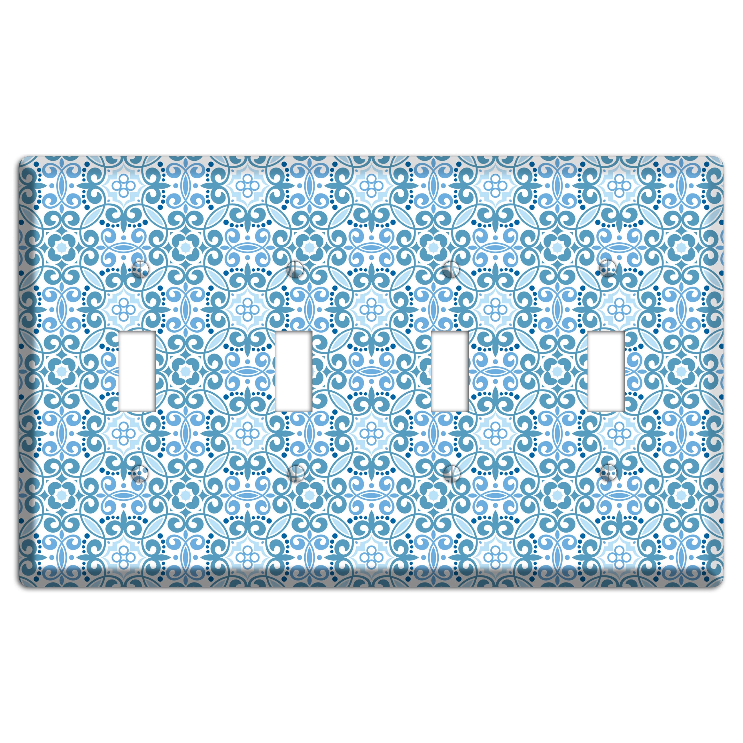 Multi Blue Foulard 4 Toggle Wallplate