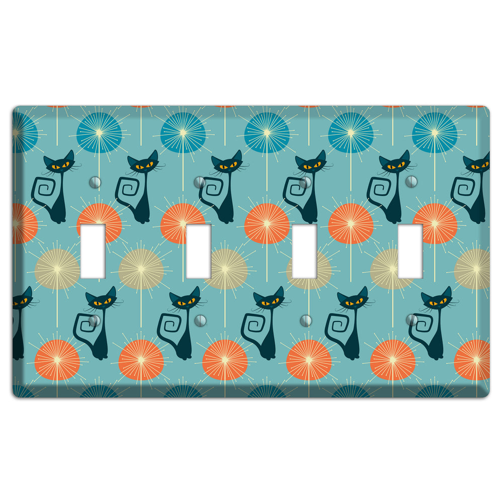 Atomic Burst Kitties 4 Toggle Wallplate