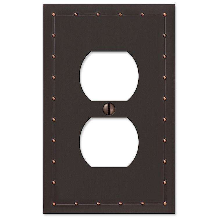 Rosa Aged Bronze 1 Duplex Outlet - Wallplatesonline.com