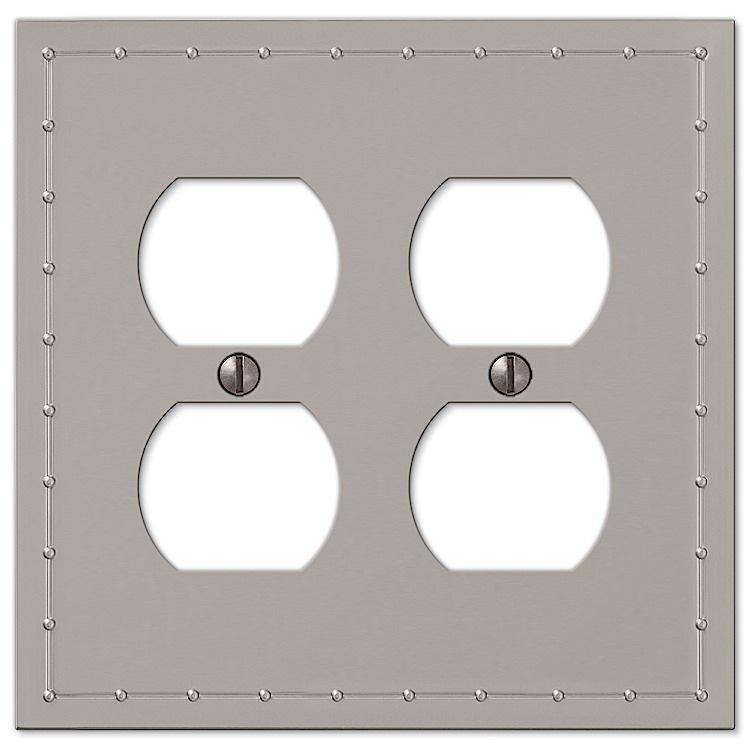 Rosa Satin Nickel 2 Duplex Outlet