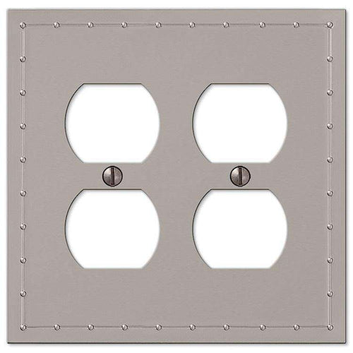Rosa Satin Nickel 2 Duplex Outlet - Wallplatesonline.com