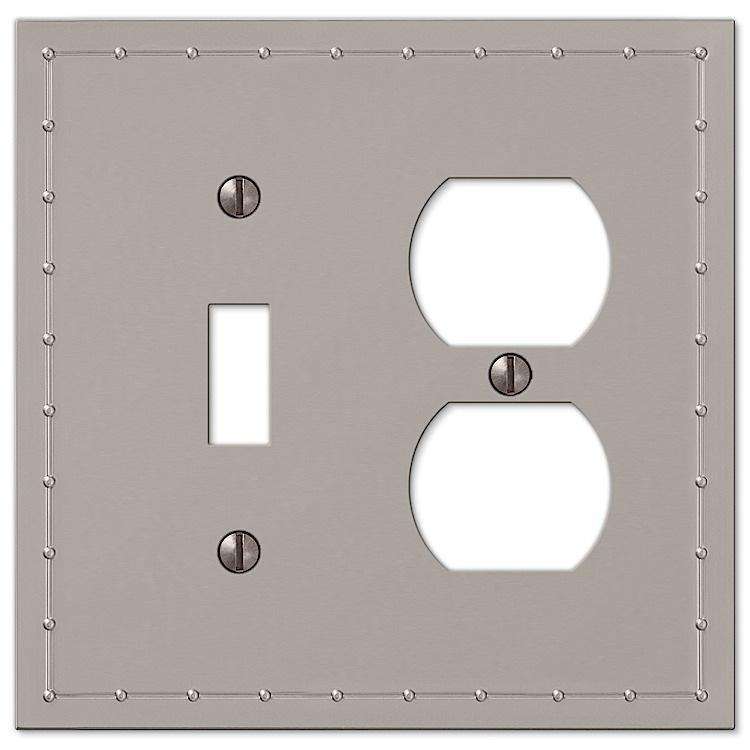 Rosa Satin Nickel Toggle / Duplex Outlet - Wallplatesonline.com