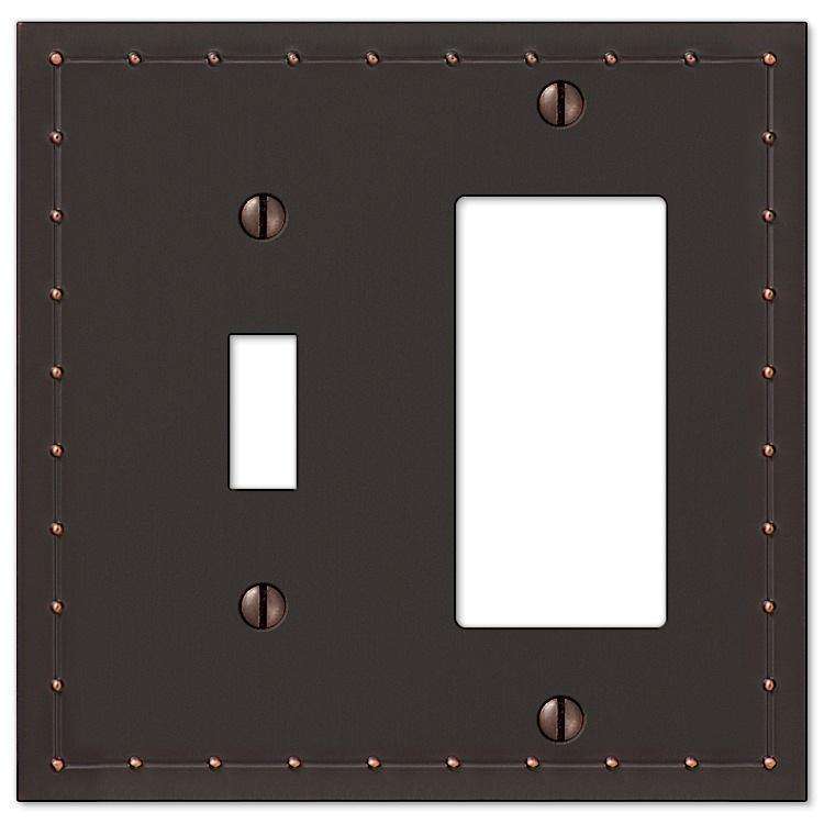 Rosa Aged Bronze Toggle / 1 Rocker (GFI) - Wallplatesonline.com