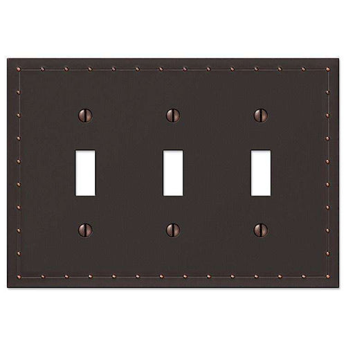 Rosa Aged Bronze Triple Toggle - Wallplatesonline.com