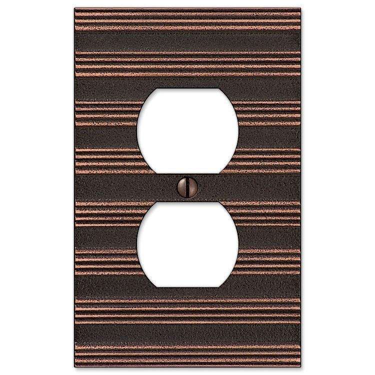 Chemalk Aged Bronze 1 Duplex Outlet - Wallplatesonline.com