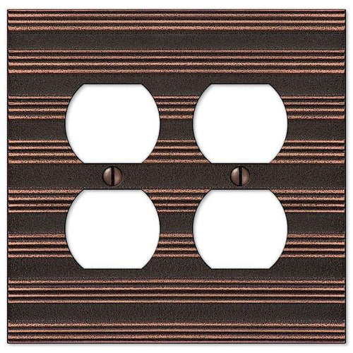 Chemalk Aged Bronze 2 Duplex Outlet - Wallplatesonline.com