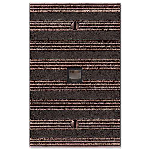 Chemalk Aged Bronze 1 Phone Jack with Hardware - Wallplatesonline.com