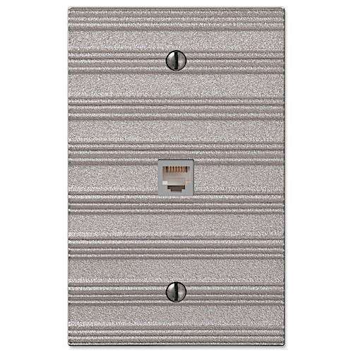 Chemal Frosted Nickel 1 Phone Jack with Hardware - Wallplatesonline.com