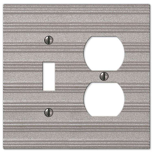 Chemal Frosted Nickel Toggle / Duplex Outlet - Wallplatesonline.com