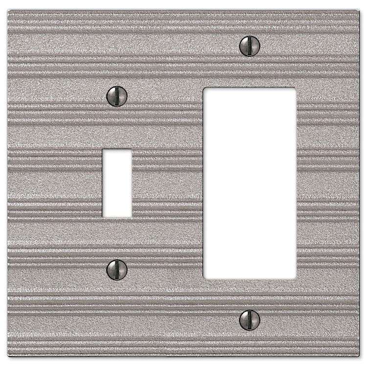 Chemal Frosted Nickel Toggle / 1 Rocker (GFI) - Wallplatesonline.com