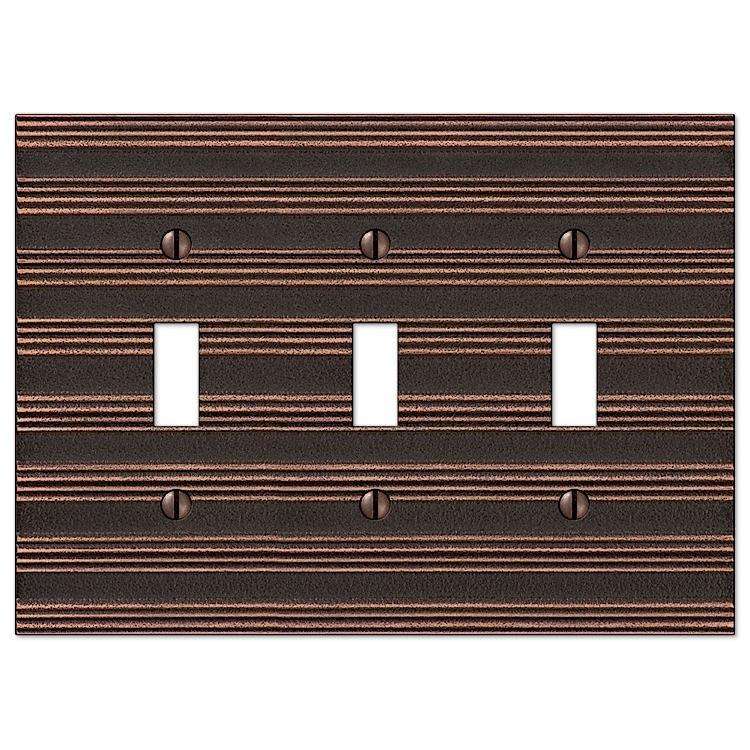 Chemalk Aged Bronze Triple Toggle - Wallplatesonline.com
