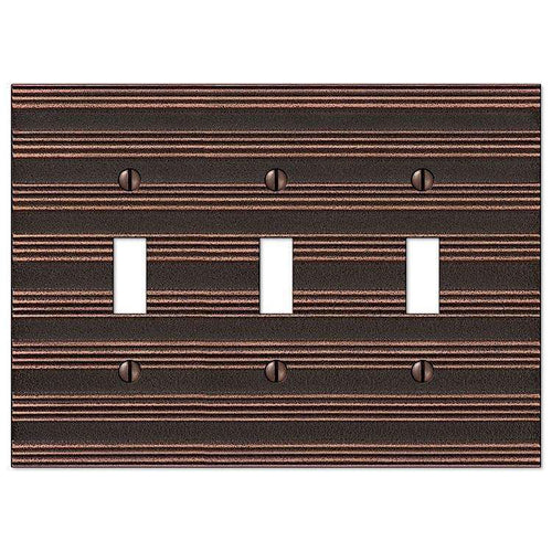 Chemalk Aged Bronze Triple Toggle - Wallplatesonline.com
