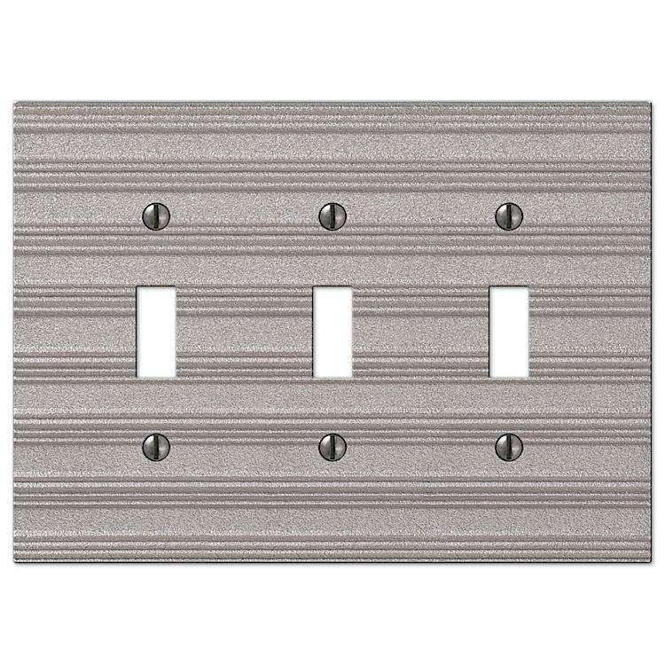 Chemal Frosted Nickel Triple Toggle - Wallplatesonline.com