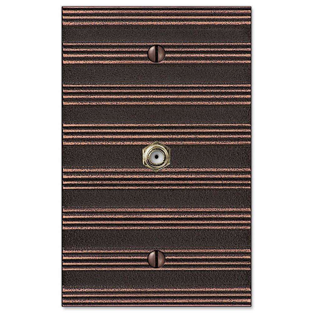 Chemalk Aged Bronze 1 Cable TV with Hardware:Wallplatesonline.com