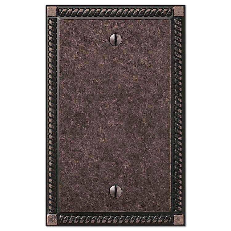 Georgian Tumbled Aged Bronze 1 Blank - Wallplatesonline.com