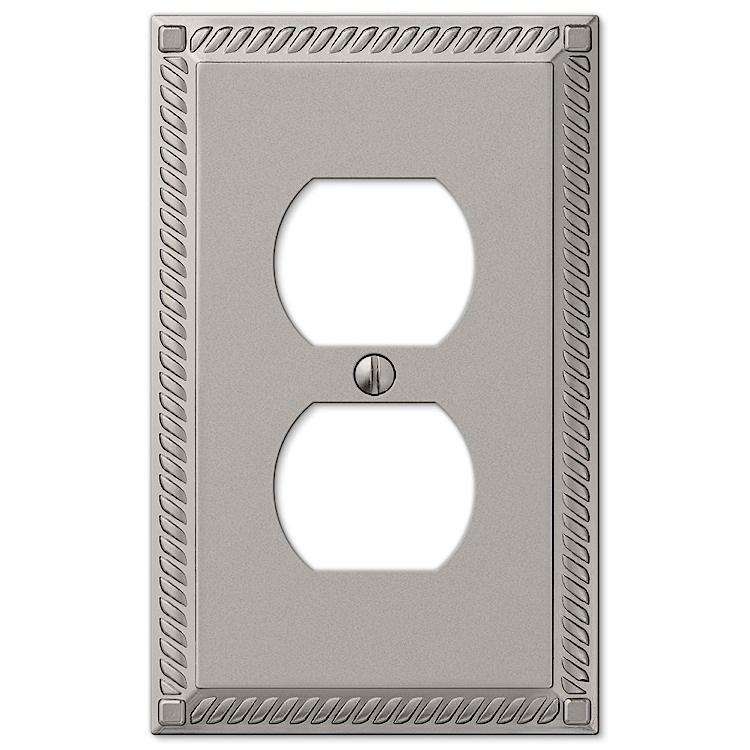 Georgian Satin Nickel 1 Duplex Outlet - Wallplatesonline.com