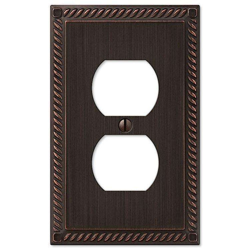 Georgian Aged Bronze 1 Duplex Outlet - Wallplatesonline.com