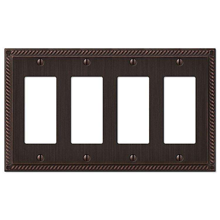 Georgian Aged Bronze 4 Rocker (GFI) - Wallplatesonline.com