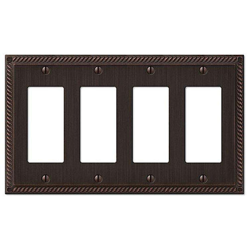 Georgian Aged Bronze 4 Rocker (GFI) - Wallplatesonline.com