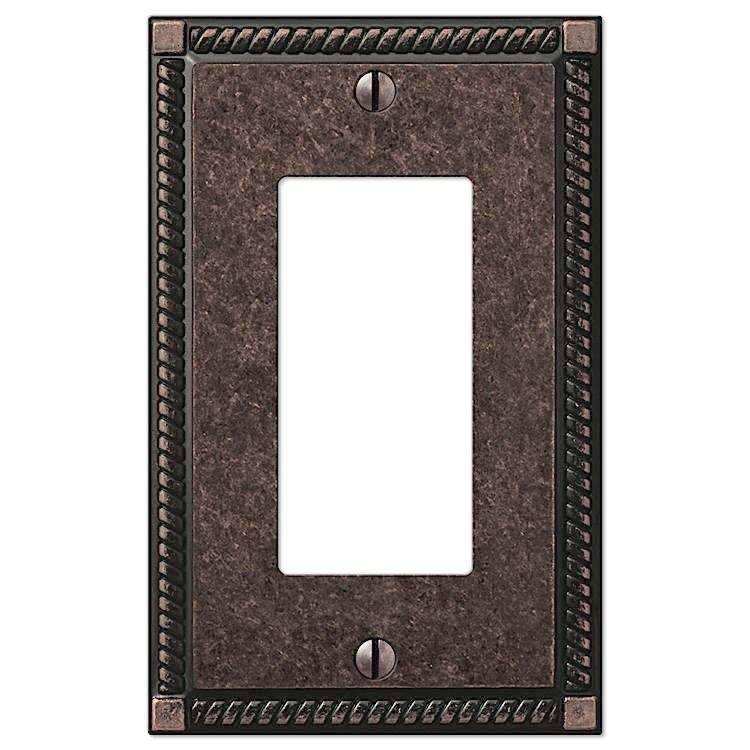 Georgian Tumbled Aged Bronze 1 Rocker (GFI) - Wallplatesonline.com