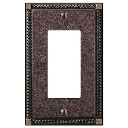 Georgian Tumbled Aged Bronze 1 Rocker (GFI) - Wallplatesonline.com
