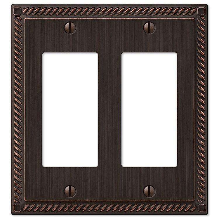 Georgian Aged Bronze 2 Rocker (GFI) - Wallplatesonline.com