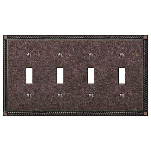 Georgian Tumbled Aged Bronze 4 Toggle - Wallplatesonline.com